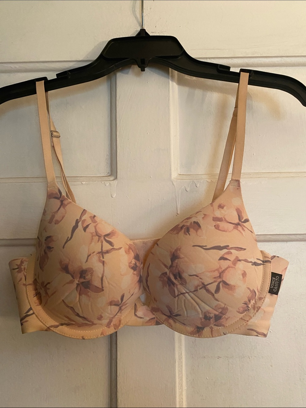 Vince Camuto Peach Floral Molded T-Shirt Bra